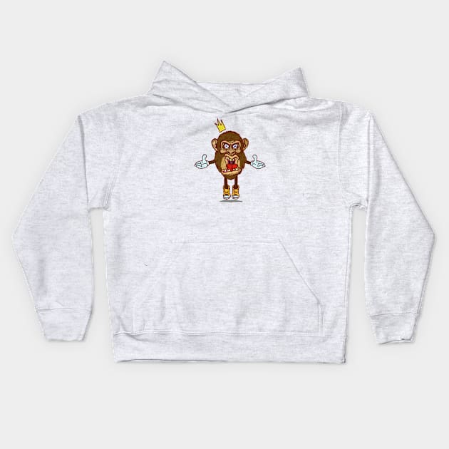 Floating Monkey King Kids Hoodie by Owllee Designs